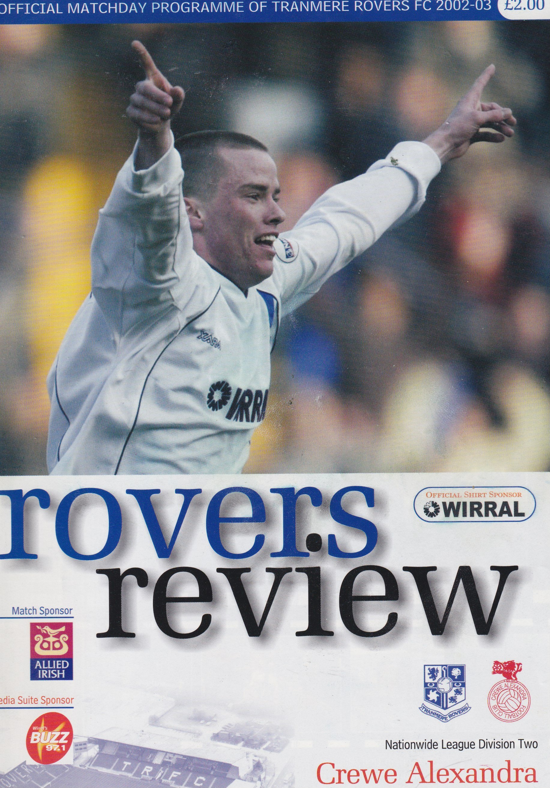 Tranmere Rovers v Crewe Alexandra match programme